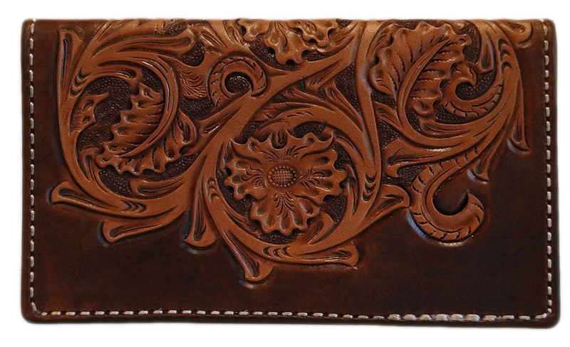 Hand Tooled Floral Checkbook Cover CK110-20 - Royce Leather Craft